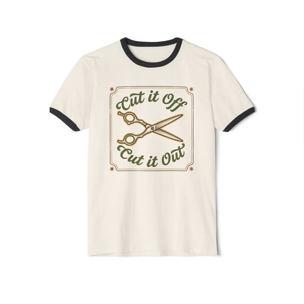 Cate Says- cRiticaL ERROR Vintage Scissors Barber & Stylist Ringer T-Shirt