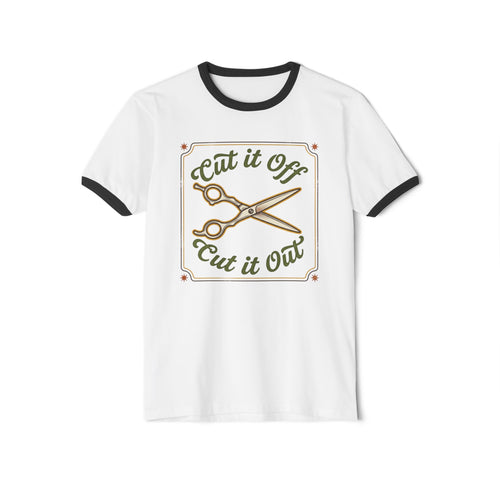 Cate Says- cRiticaL ERROR Vintage Scissors Barber & Stylist Ringer T-Shirt