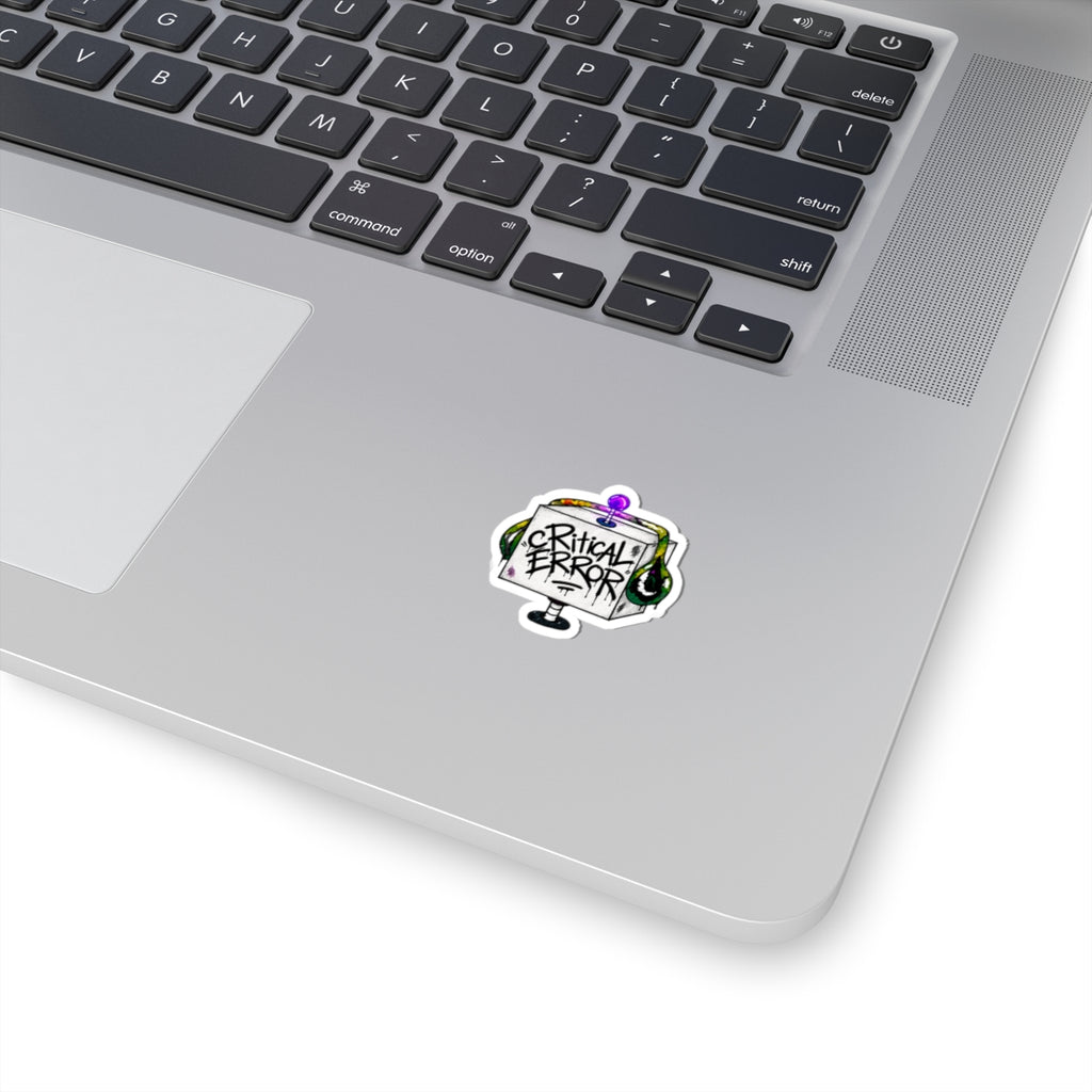 cRiticaL ERROR Robot Sticker — Retro Glitch Robot Decal