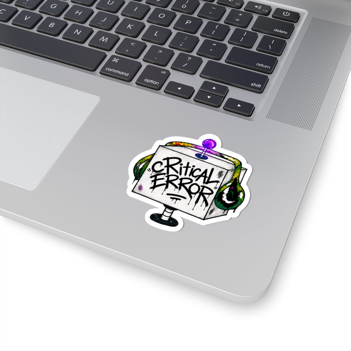 cRiticaL ERROR Robot Sticker — Retro Glitch Robot Decal