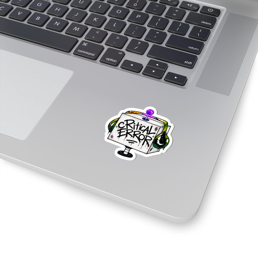 cRiticaL ERROR Robot Sticker — Retro Glitch Robot Decal