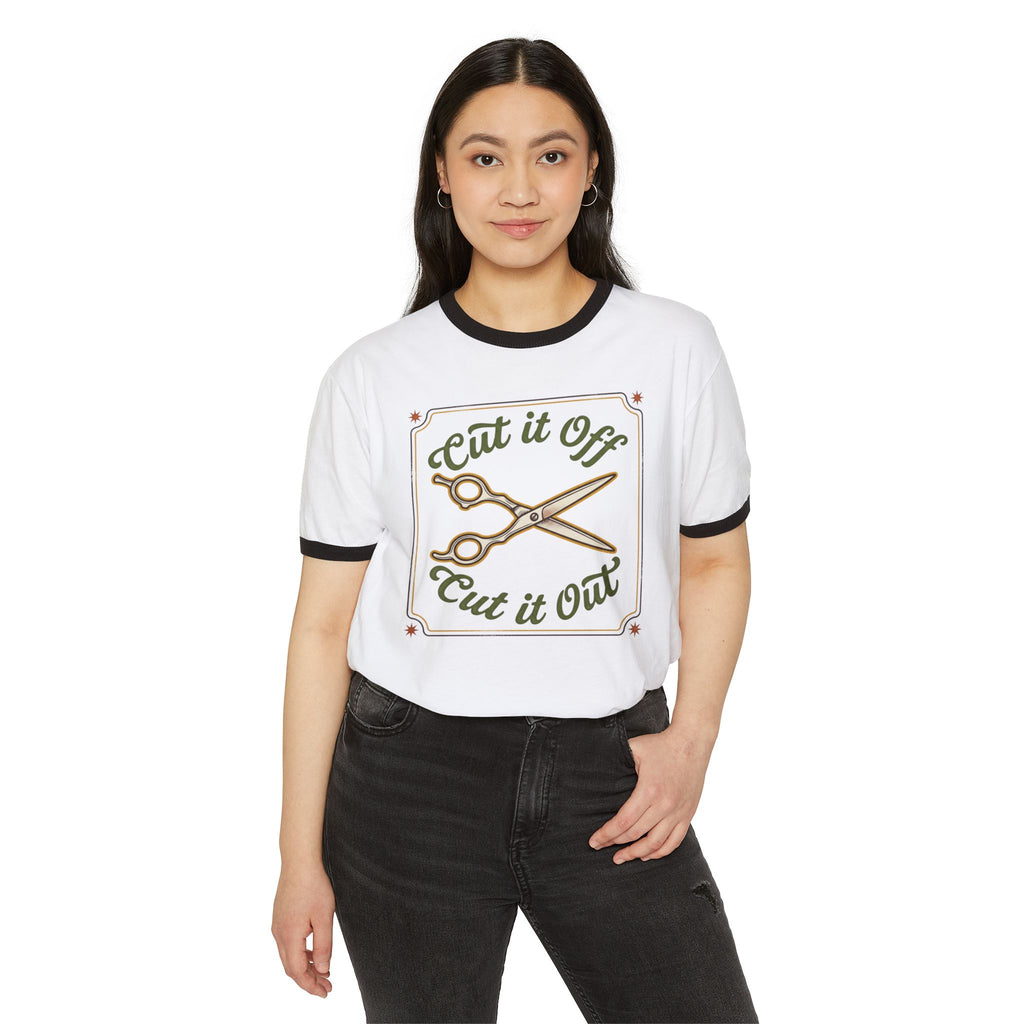 Cate Says- cRiticaL ERROR Vintage Scissors Barber & Stylist Ringer T-Shirt